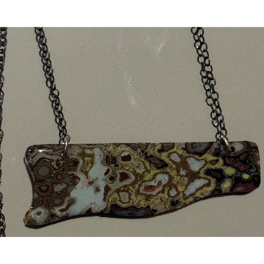 RARE Rebel Nell Signed Sterling Silver Graffiti Bar Necklace Women Empowerment